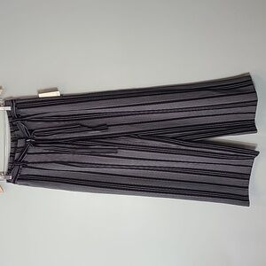 Adrienne Vittadini NWT Black White‎ Striped Wide Leg Pants Size 4 Flowy Office